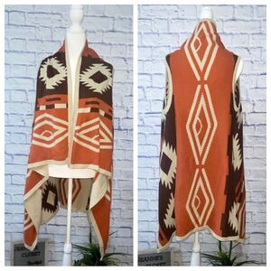 Cowgirl Justice vest poncho shawl western cardigan open front